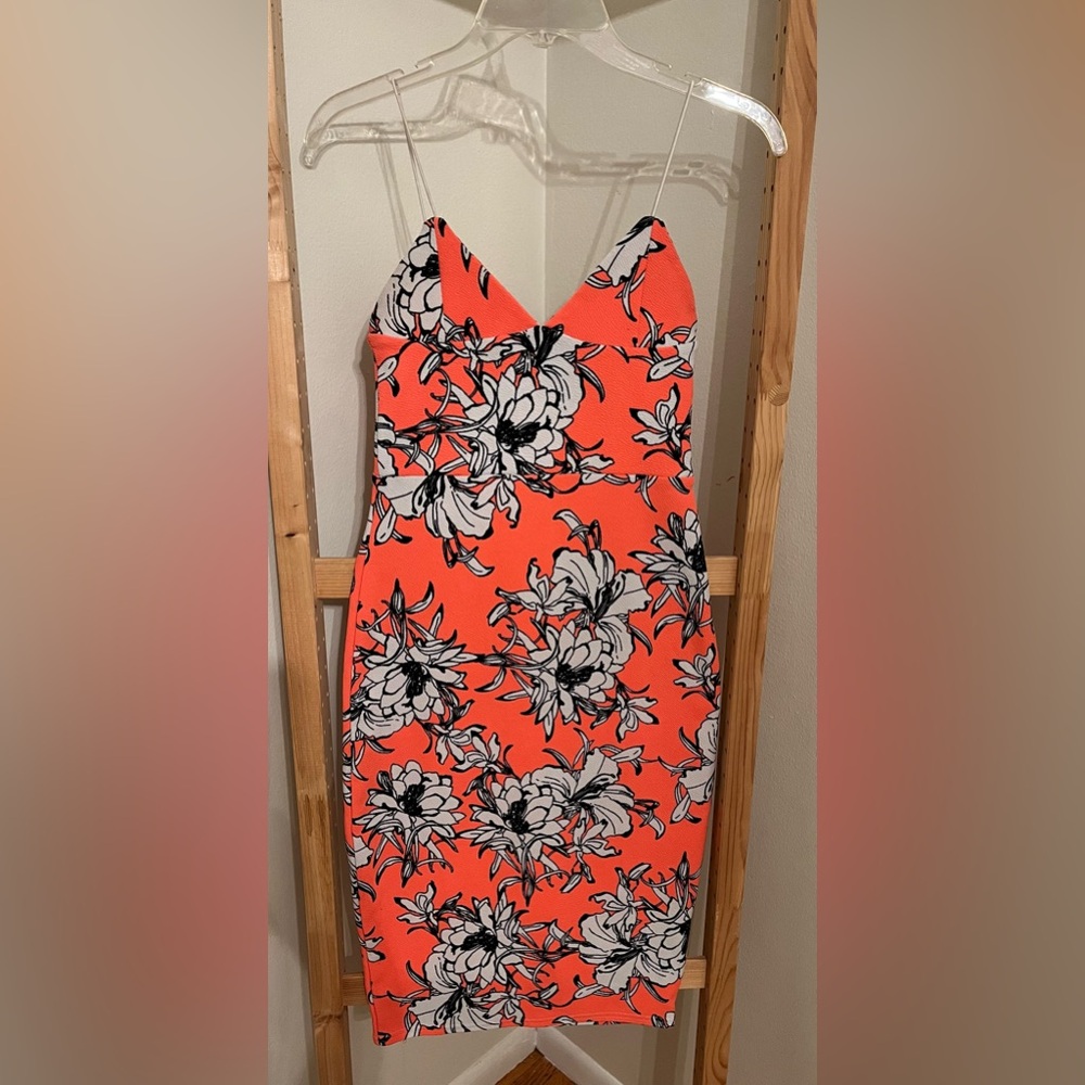 Misguided Floral Midi Dress